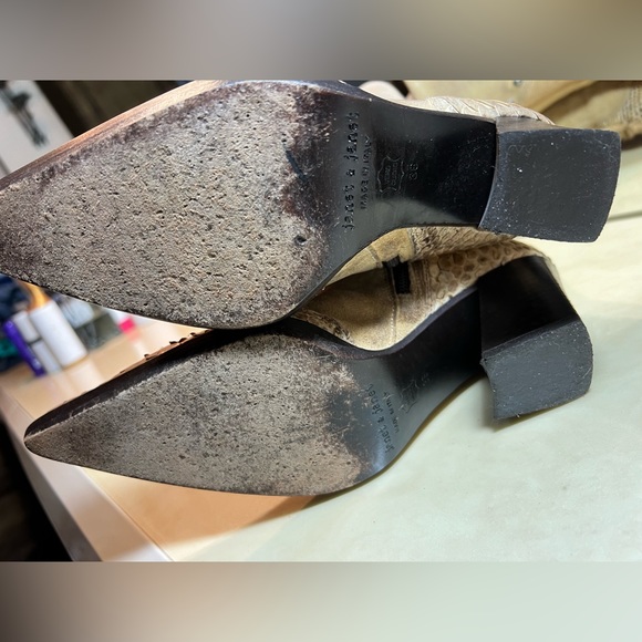 Janet & Janet Tan Leather studs & snake skin Distressed Boho Western Boots 36 - Picture 14 of 14